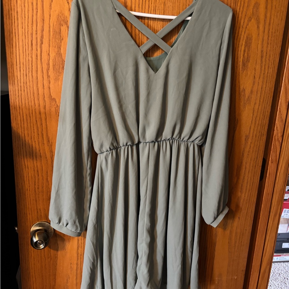 Mint Green Long Sleeve Dress